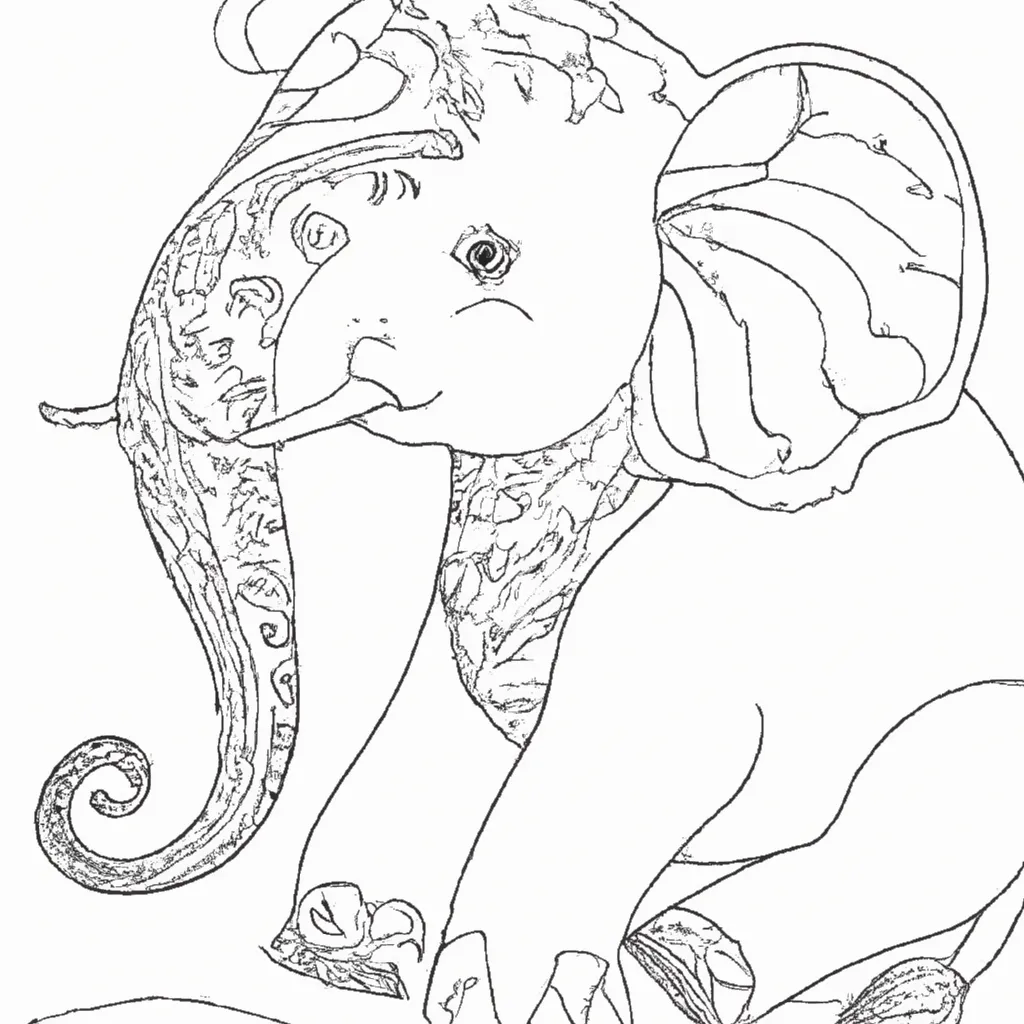 Desenho para pintar desenho elefante marinho