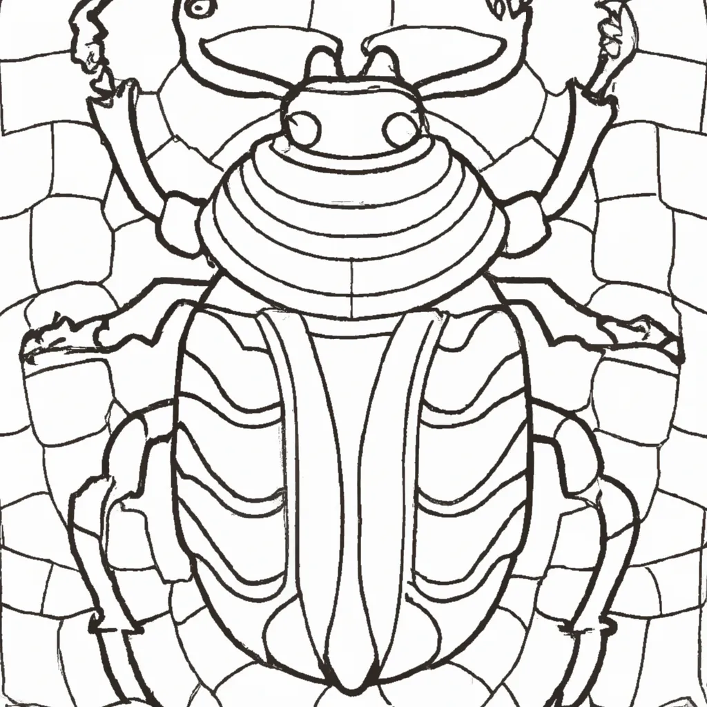 Desenho para pintar desenho escaravelho