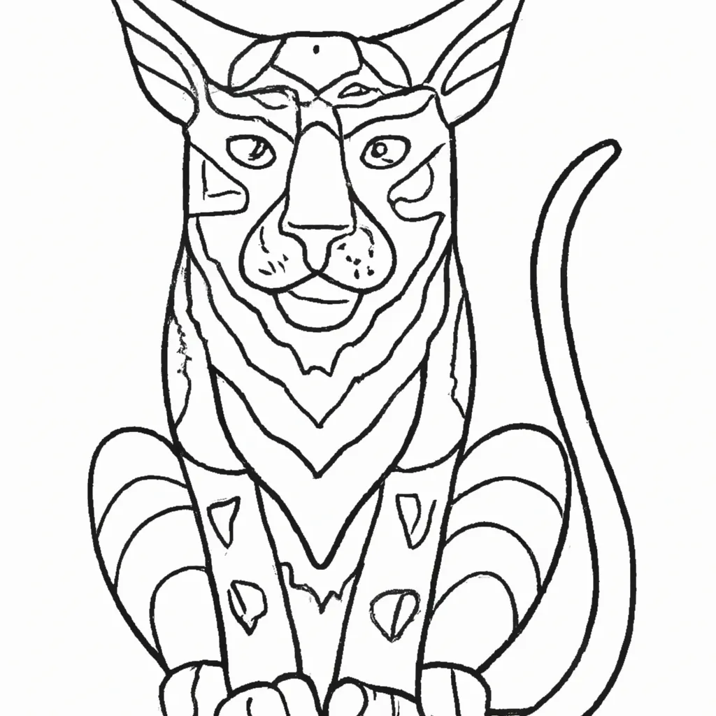 Desenho para pintar desenho gato bravo
