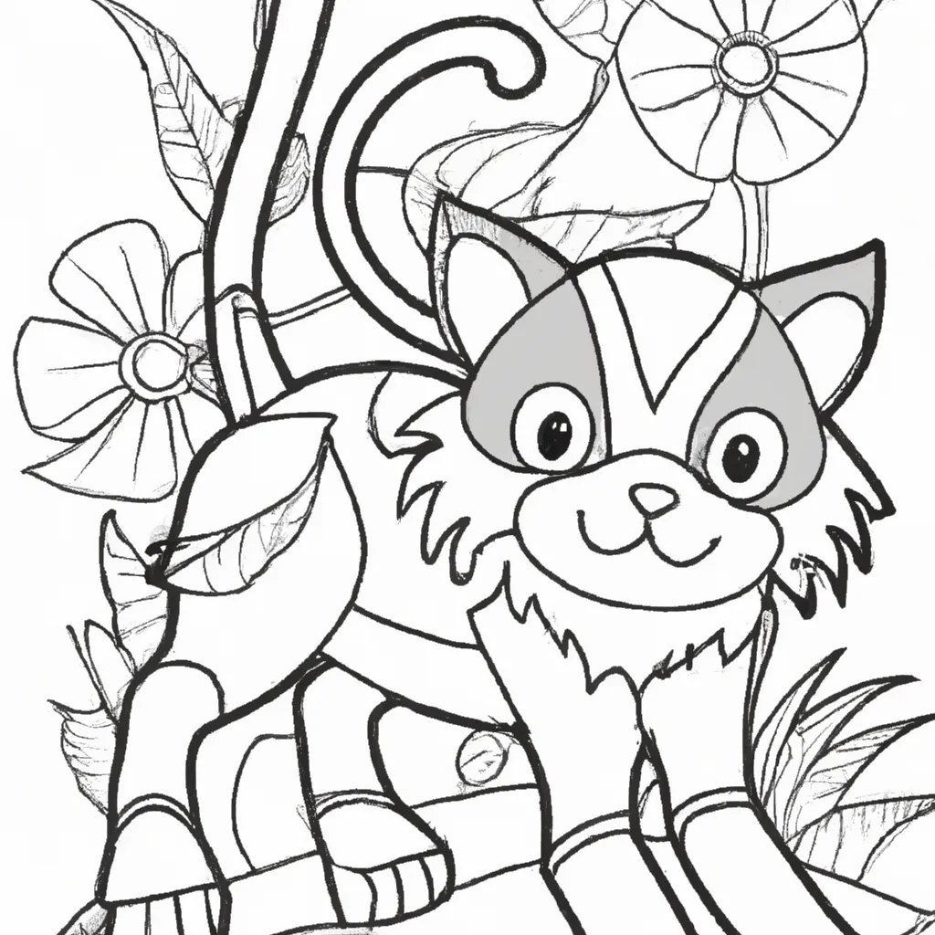 Desenho para pintar desenho gato campo