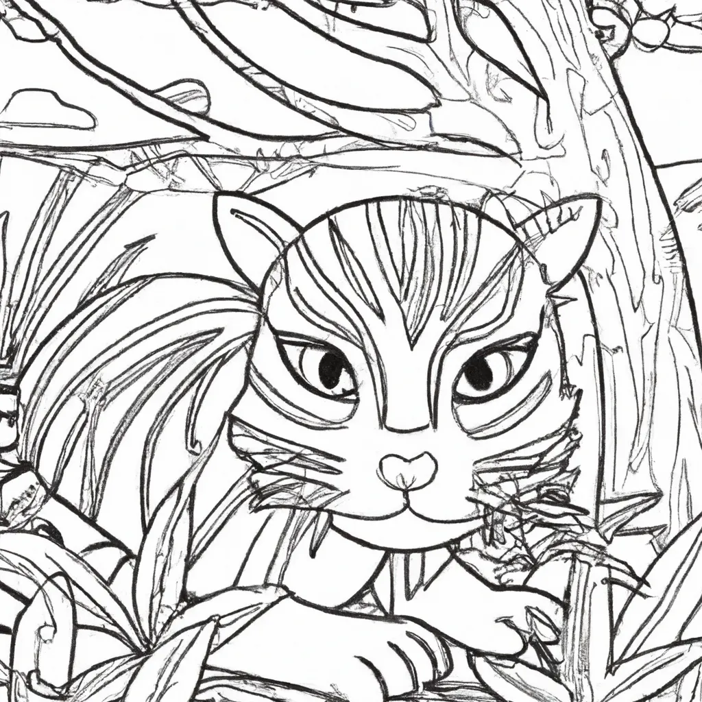 Desenho de Gato-Selvagem para Colorir: Surpreenda-se com o Resultado! Desenho para pintar desenho gato selvagem