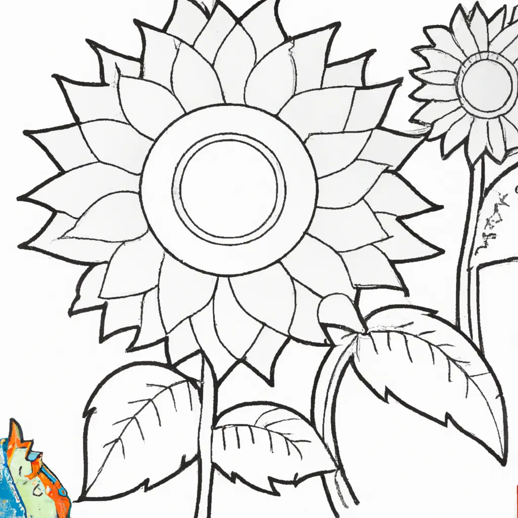 Desenho para pintar desenho girassol flor sol natureza