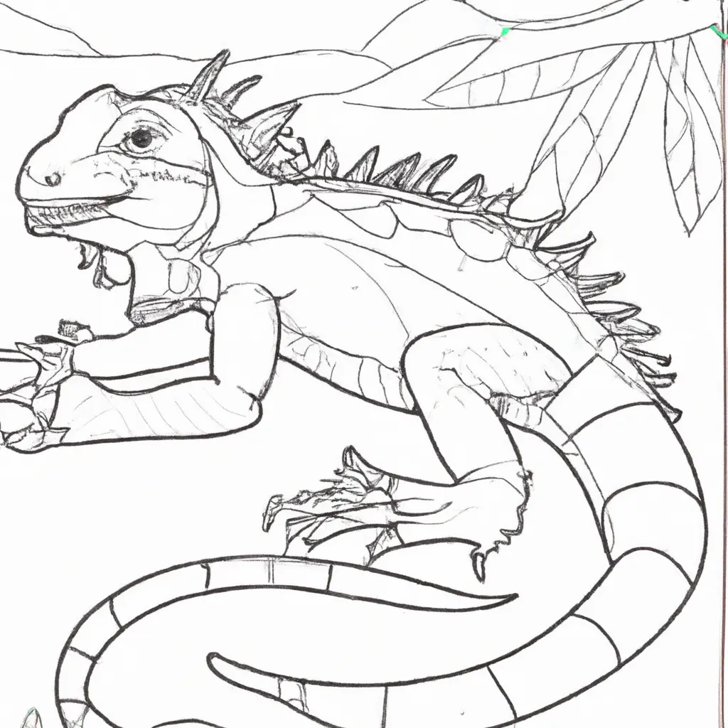 Colorindo Uma Iguana: Desenho Divertido Para Crianças! Desenho para pintar desenho iguana