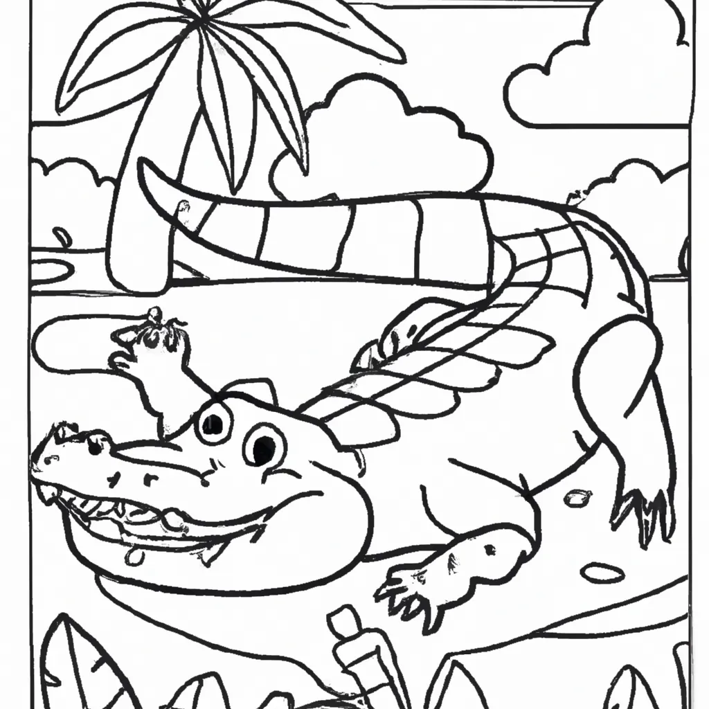 Desenho para pintar desenho jacare pt br