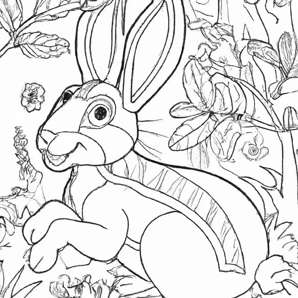 Desenho para pintar desenho lebre corrida animacao ilustracao