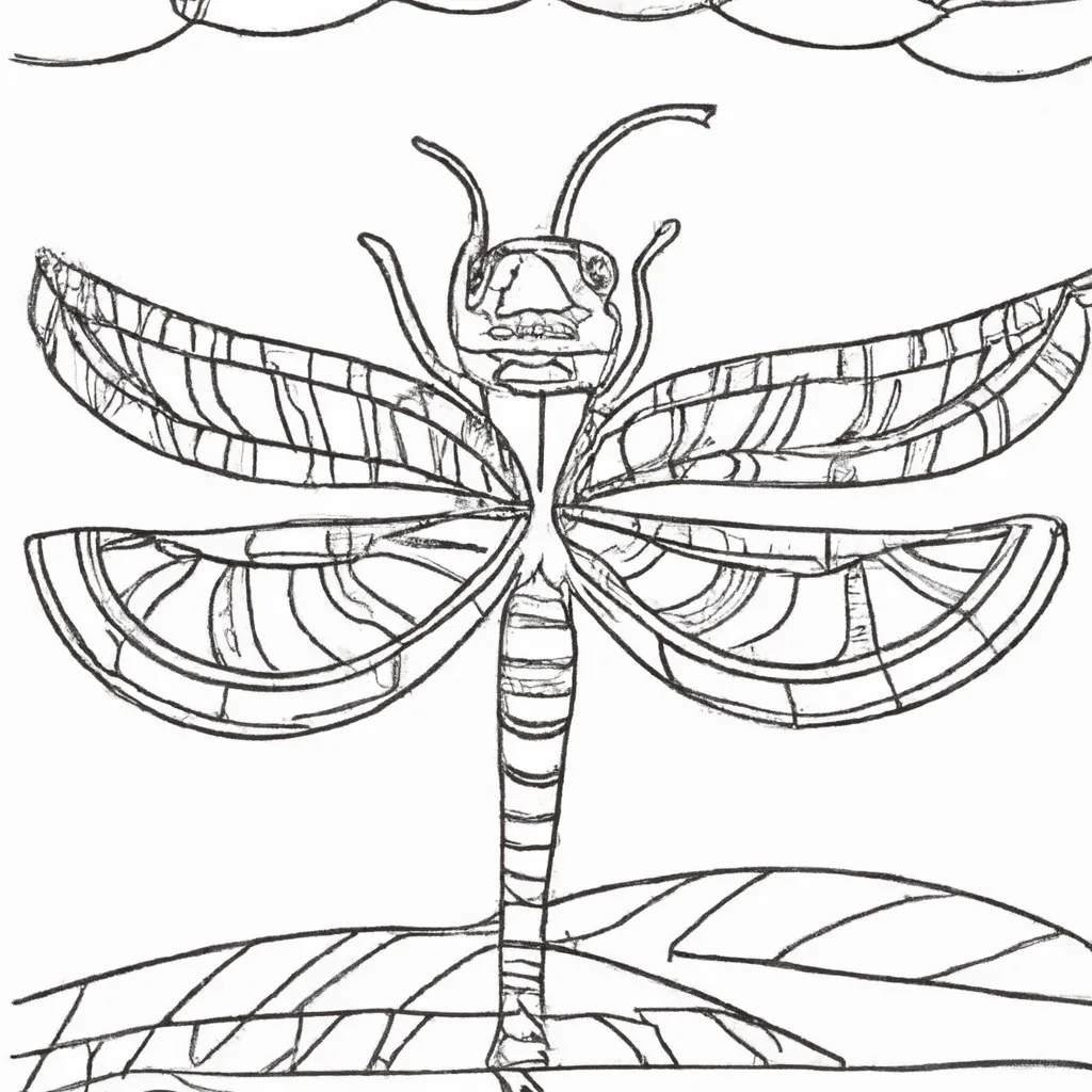 Desenho para pintar desenho libelula