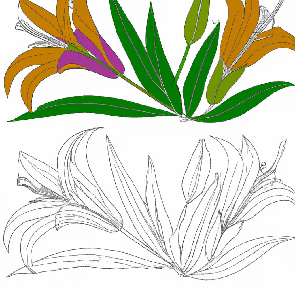 Desenho para pintar desenho lirio flor arte bela