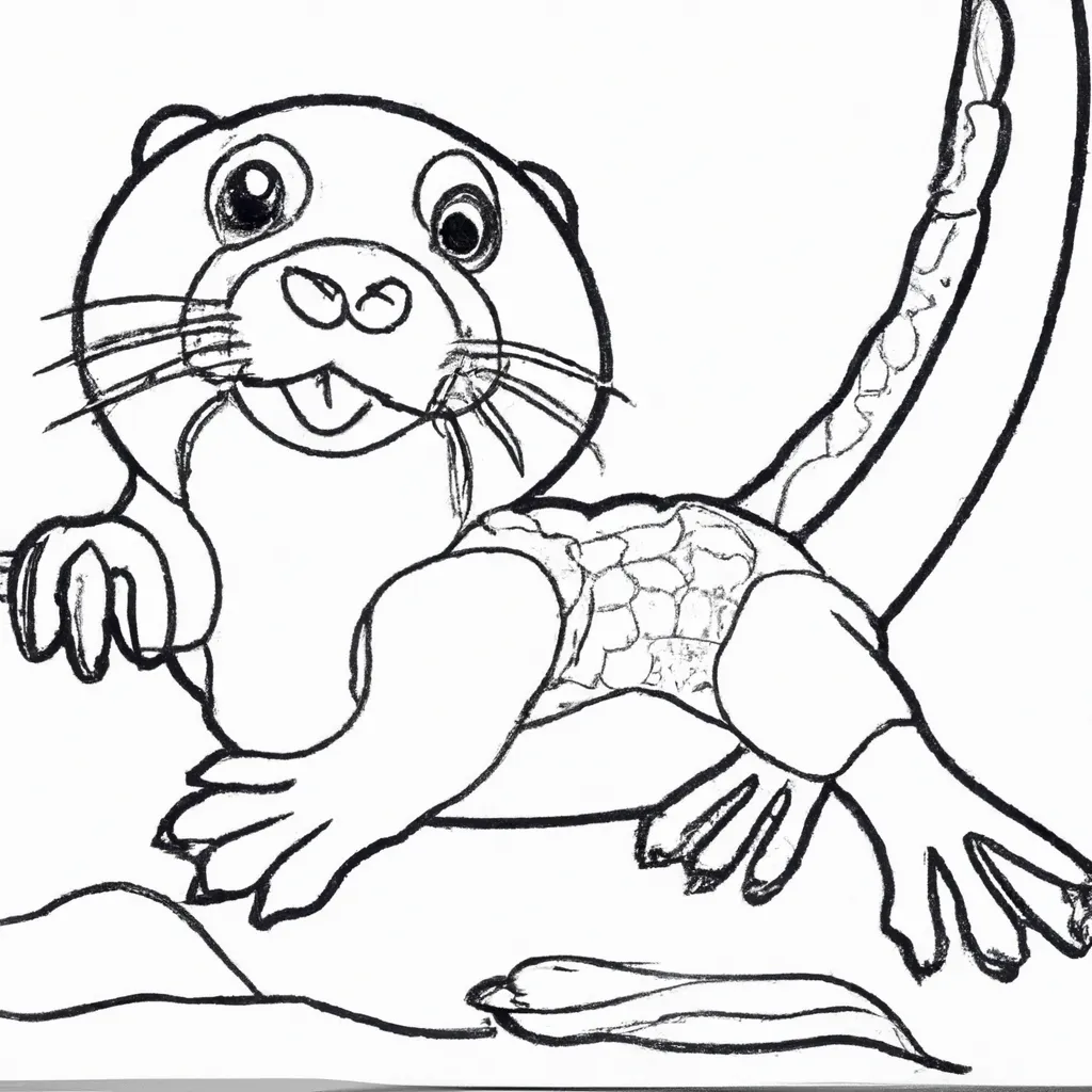 Colorindo a Lontra: Divertido Desenho para Crianças! Desenho para pintar desenho lontra