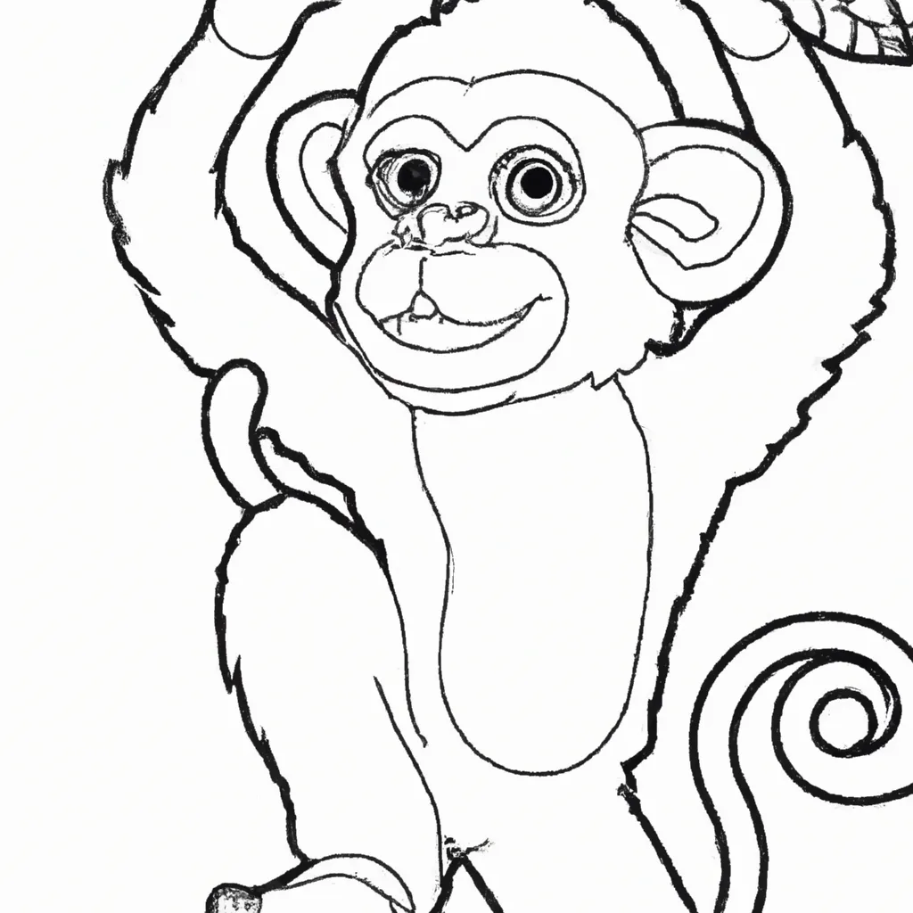 Desenho para pintar desenho macaco