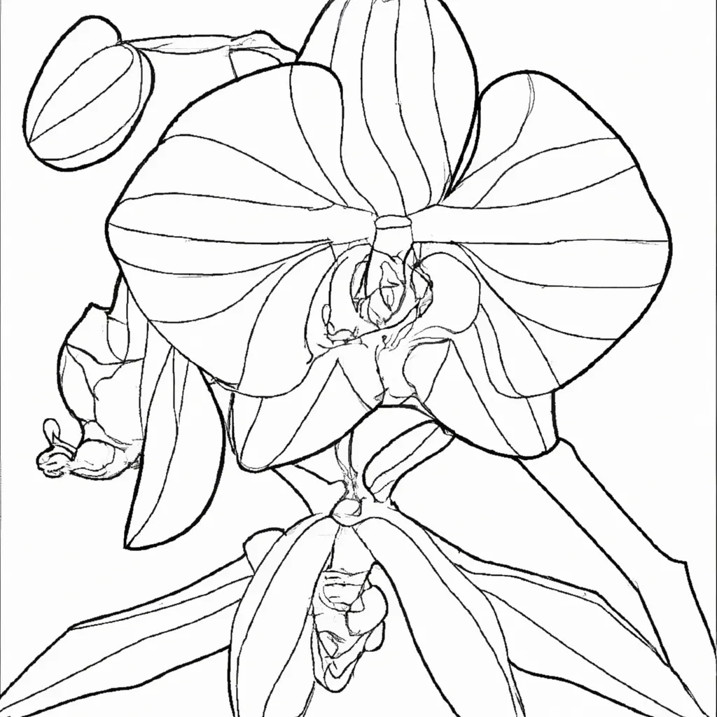 Desenho para pintar desenho orquidea