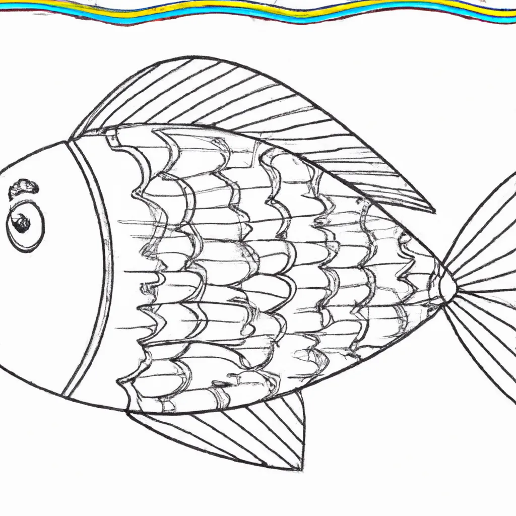Desenho para pintar desenho peixe arco iris