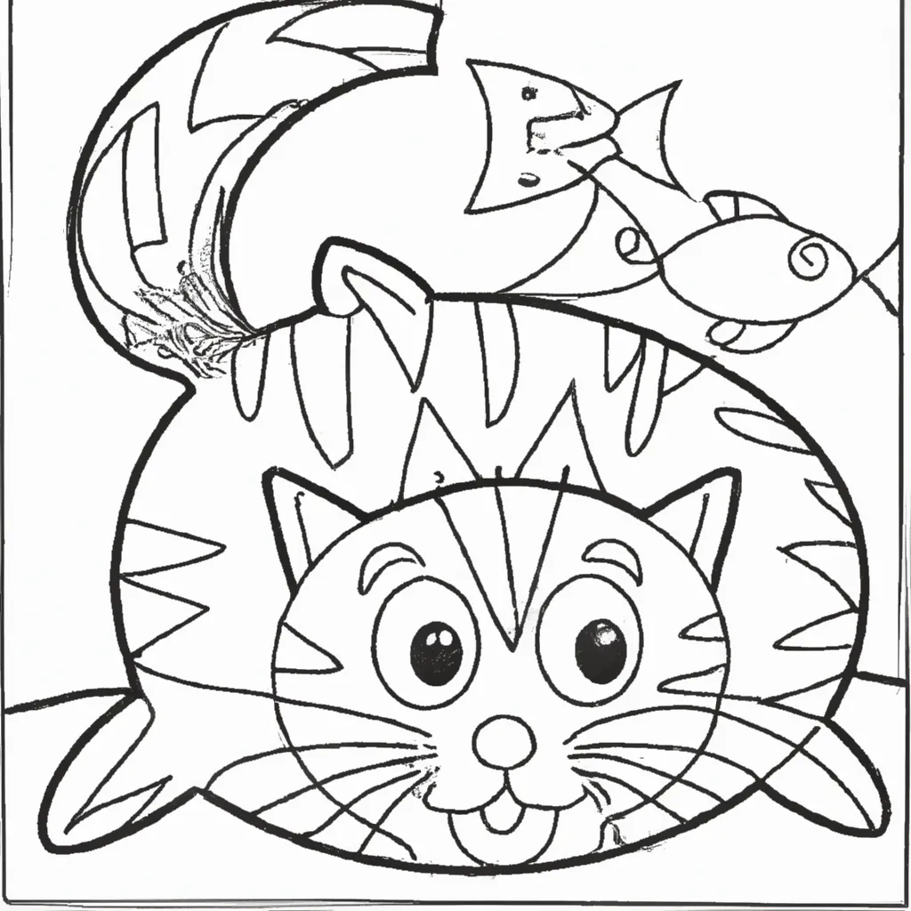 Desenho para pintar desenho peixe gato