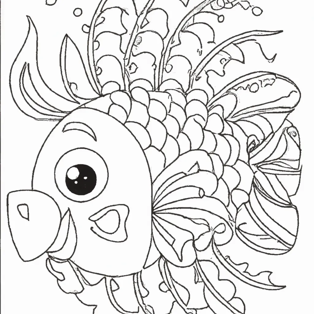 Desenho para pintar desenho peixe leao