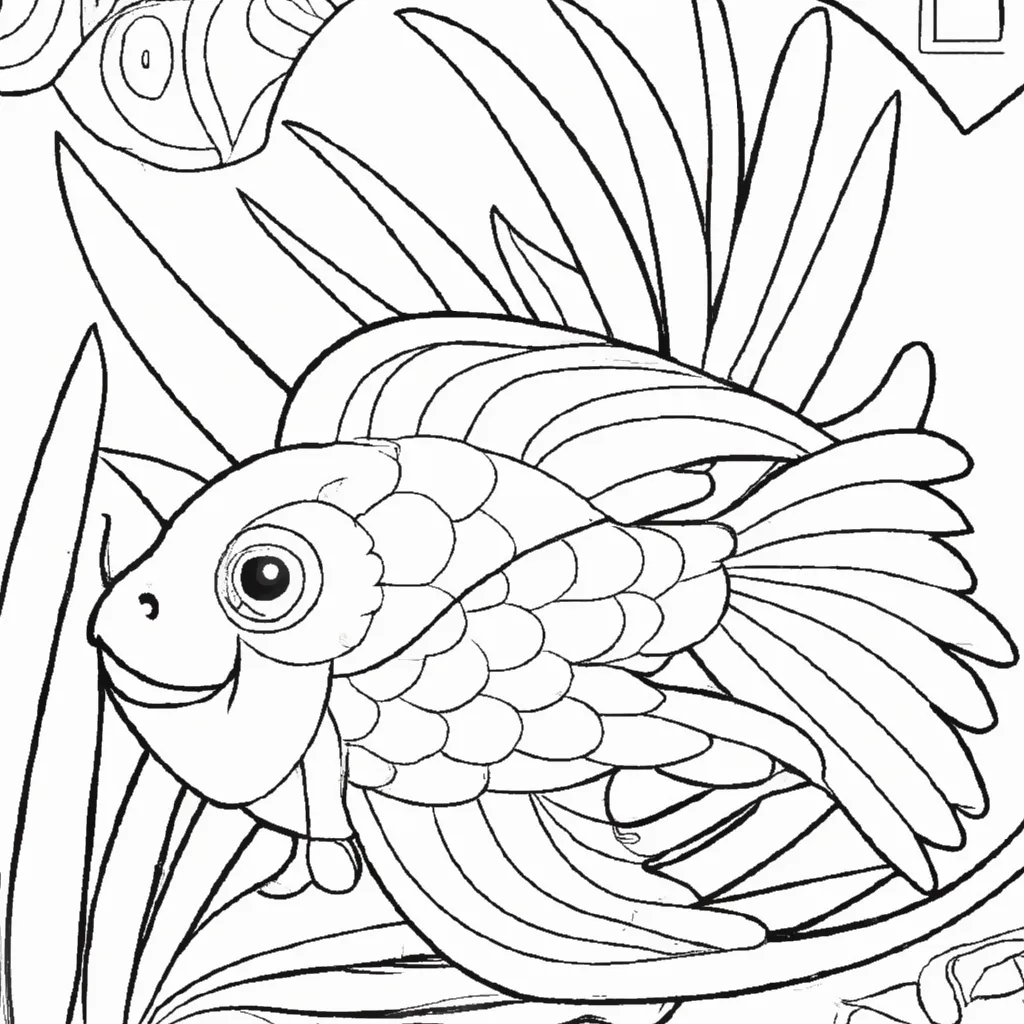 Desenho para pintar desenho peixe papagaio