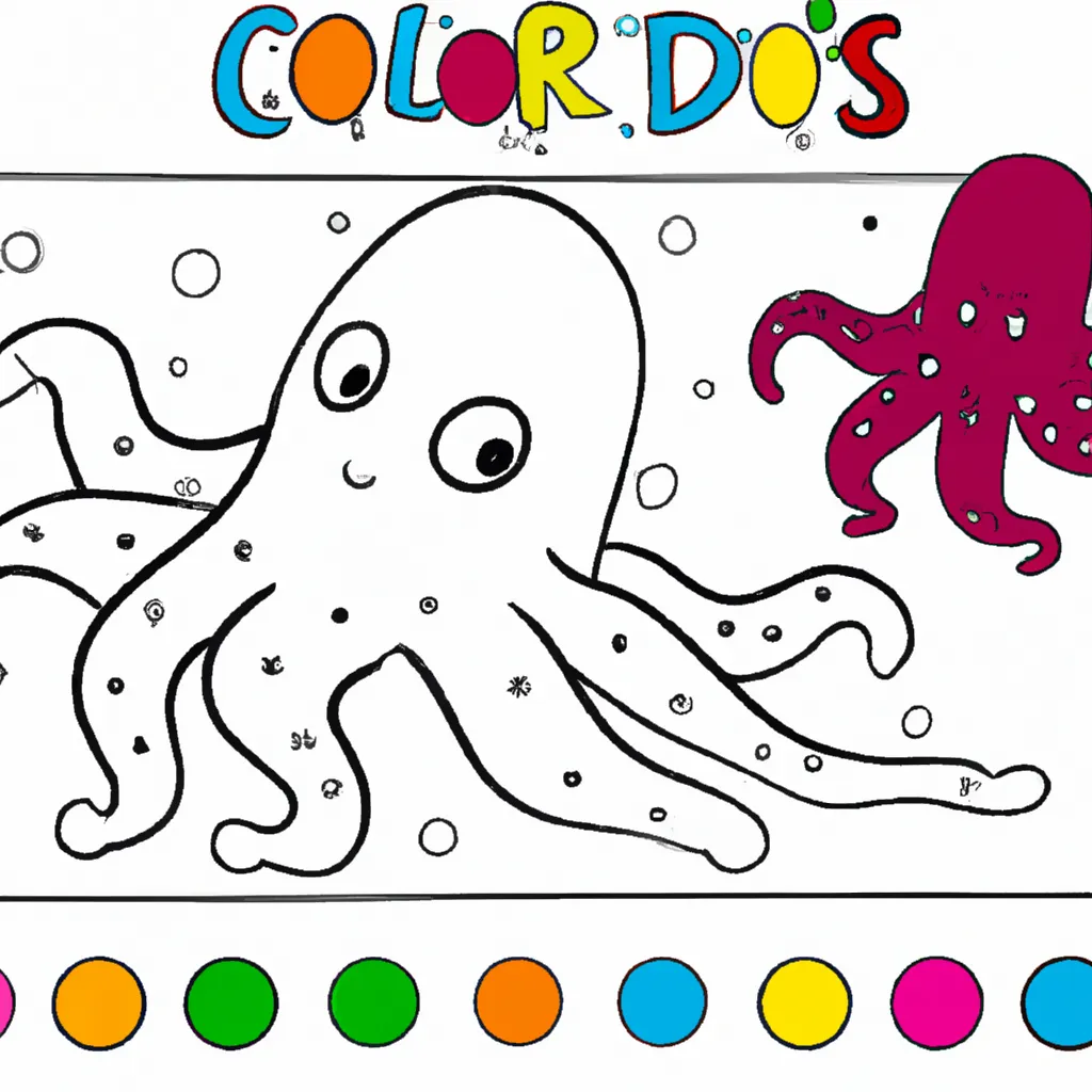 Desenho para pintar desenho polvo arte marinha colorido