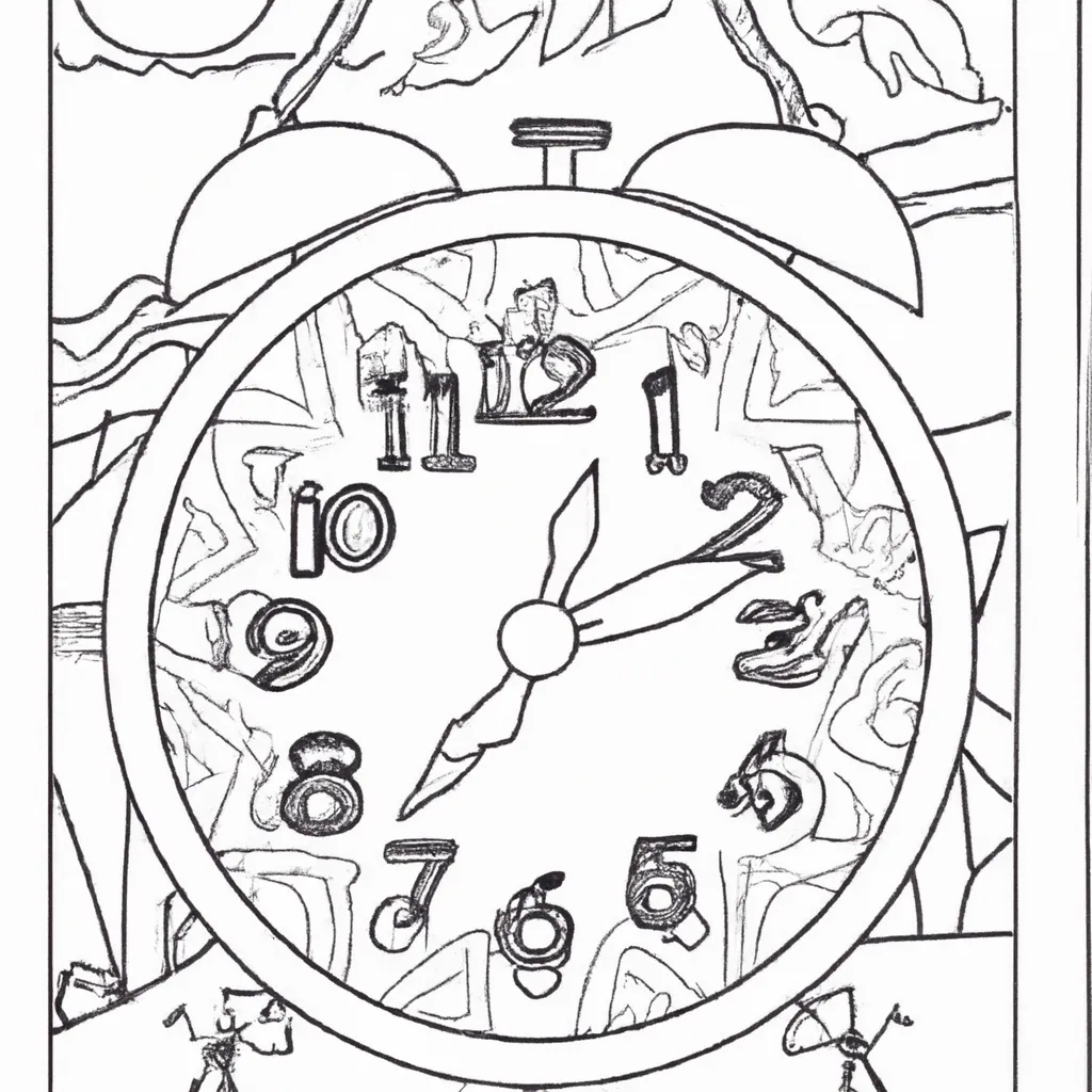 Desenho para pintar desenho relogio arte hora tempo
