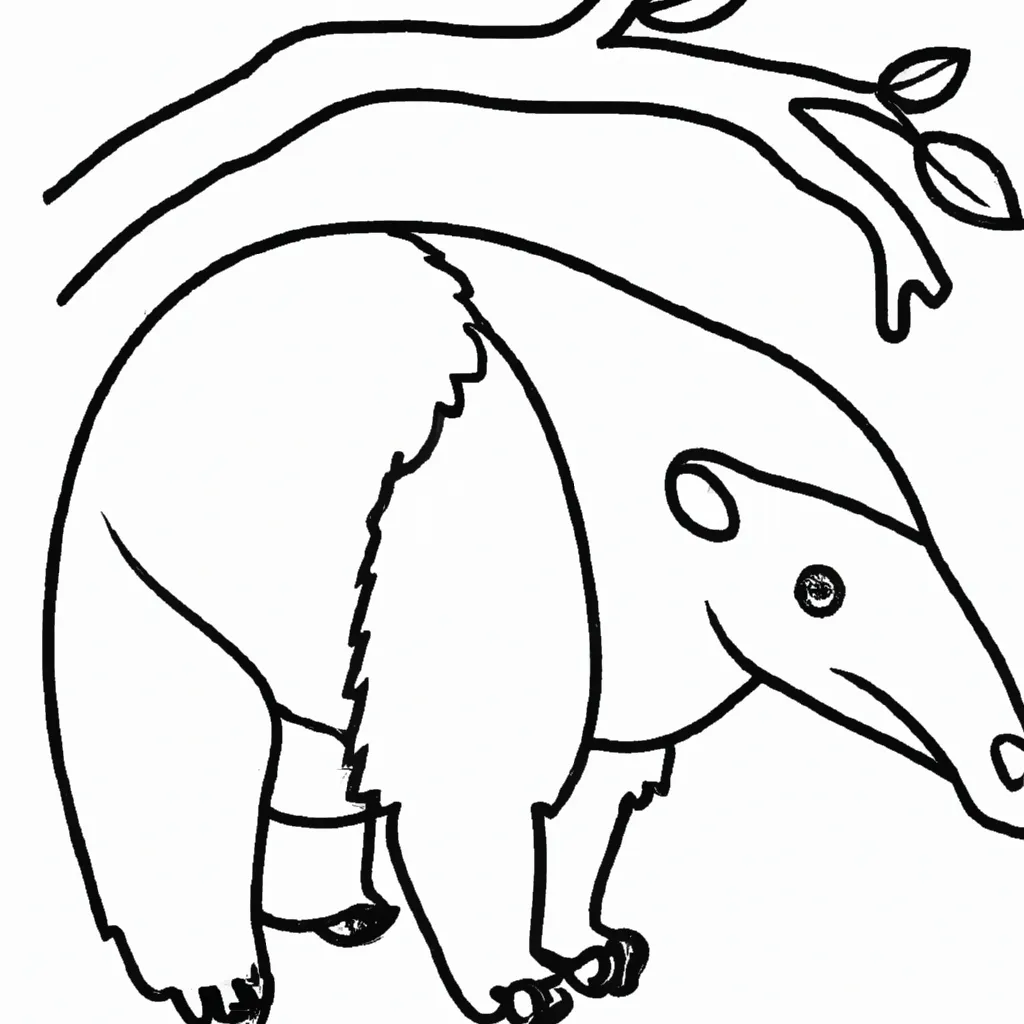Desenho para pintar desenho tamandua da caatinga