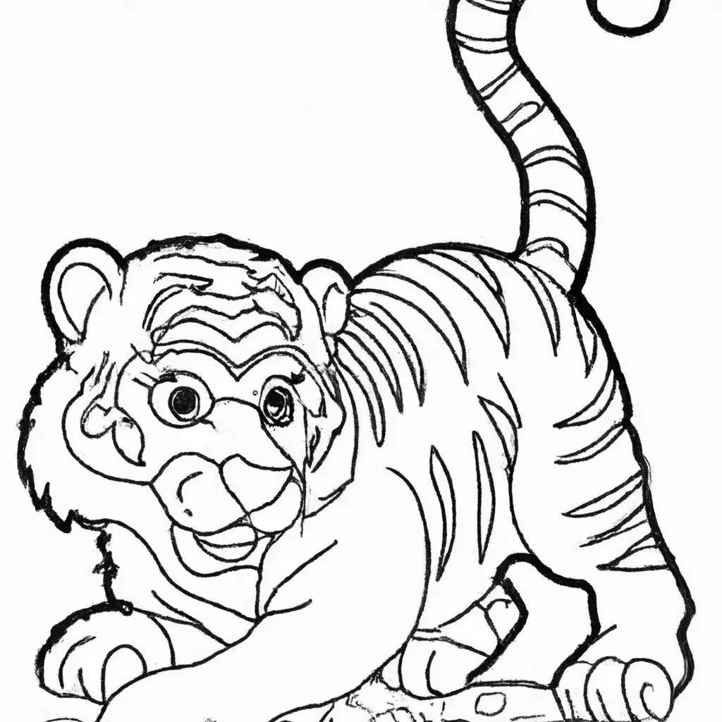 Desenho para pintar desenho tigre