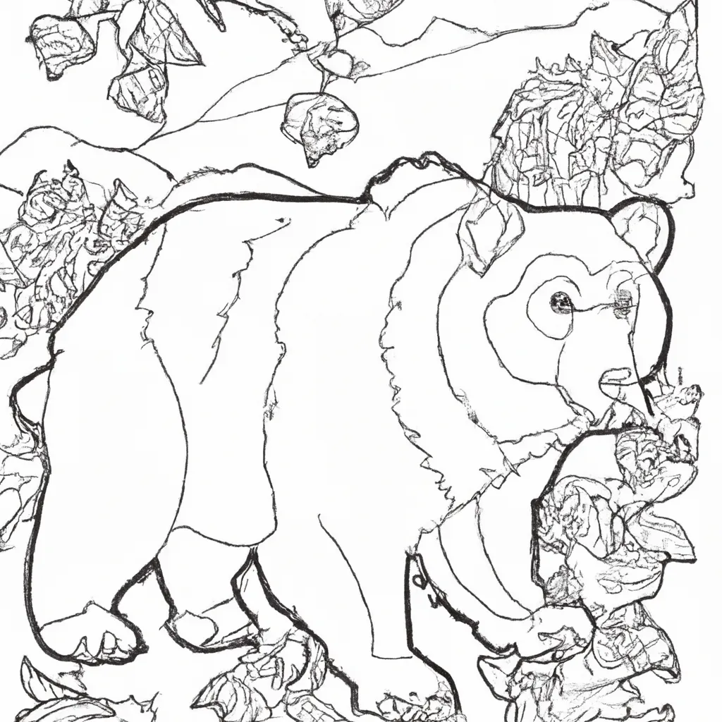 Desenho para pintar desenho urso pardo