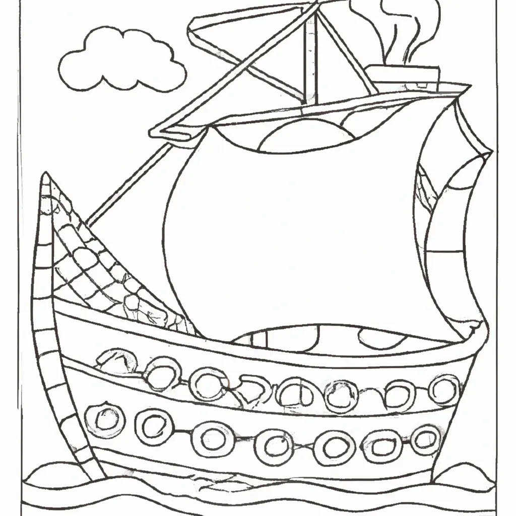 Desenho para pintar desenhos barco