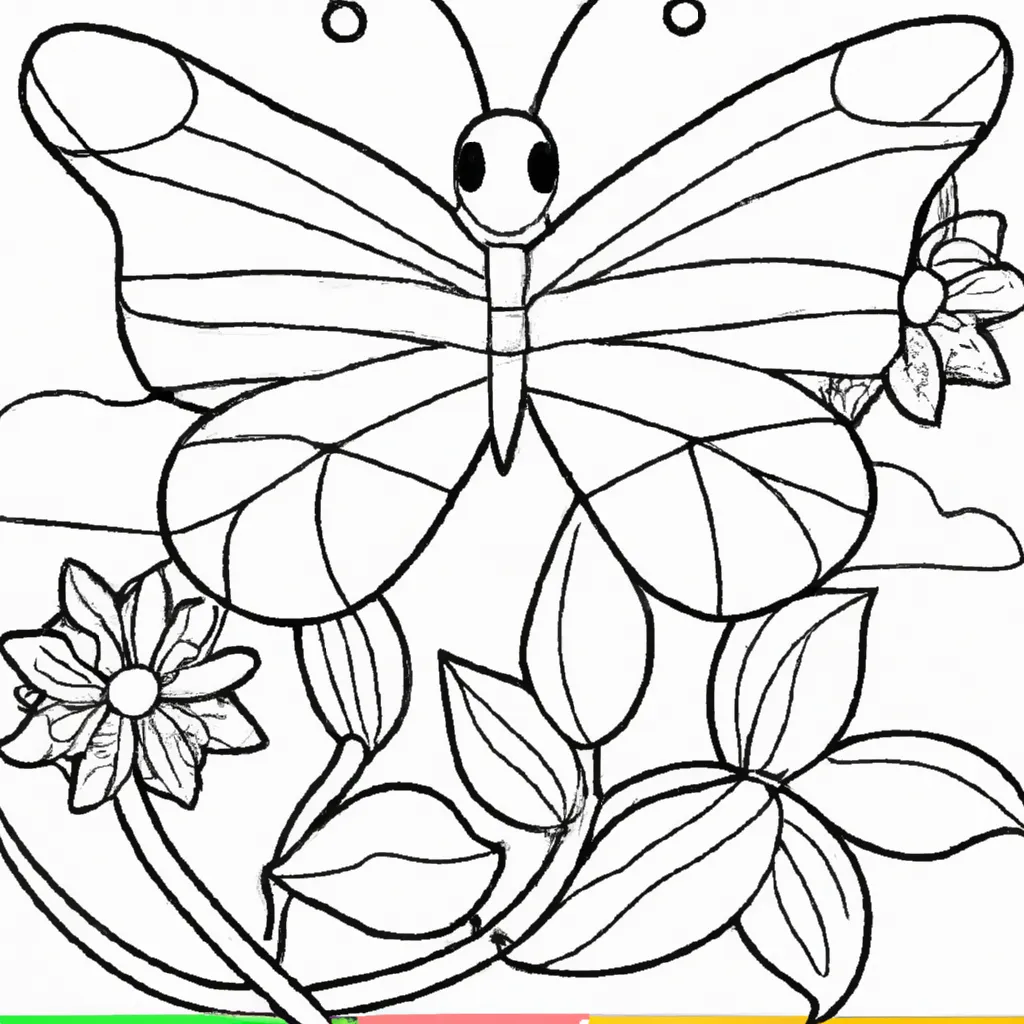 Desenho para pintar desenhos borboletas jardim