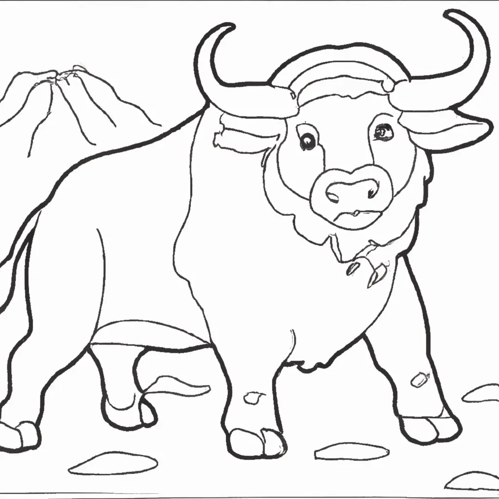 Desenho para pintar desenhos bufalo