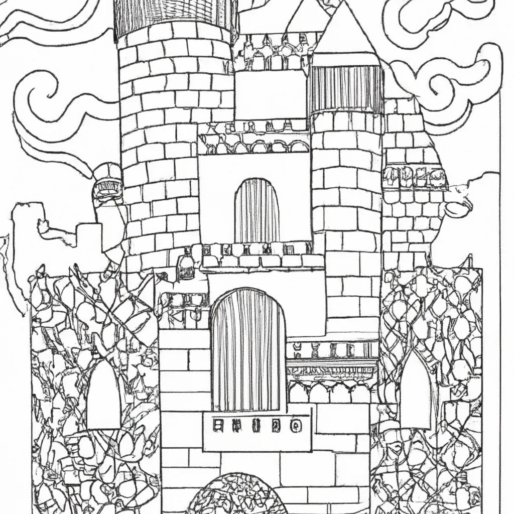 Desenho para pintar desenhos castelo