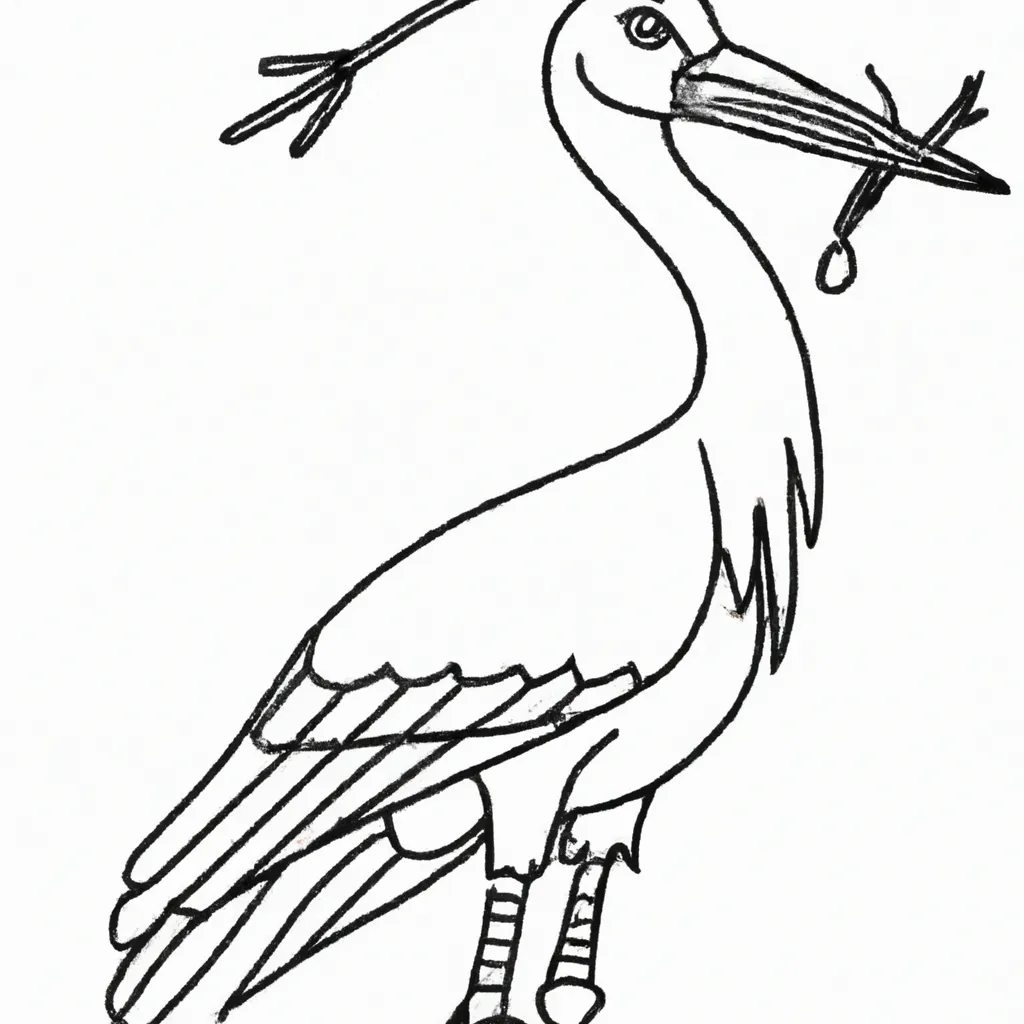 Colorir é Divertido! Aprenda a Desenhar uma Cegonha em 10 Passos! Desenho para pintar desenhos cegonha