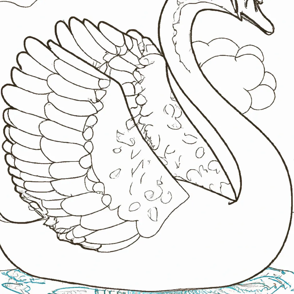 Desenho para pintar desenhos cisne