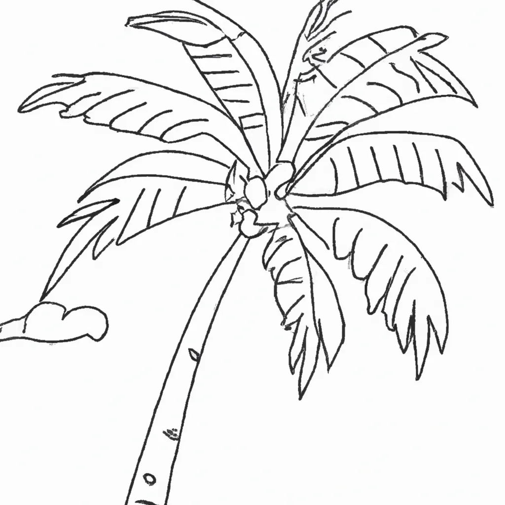 Desenho para pintar desenhos coqueiro