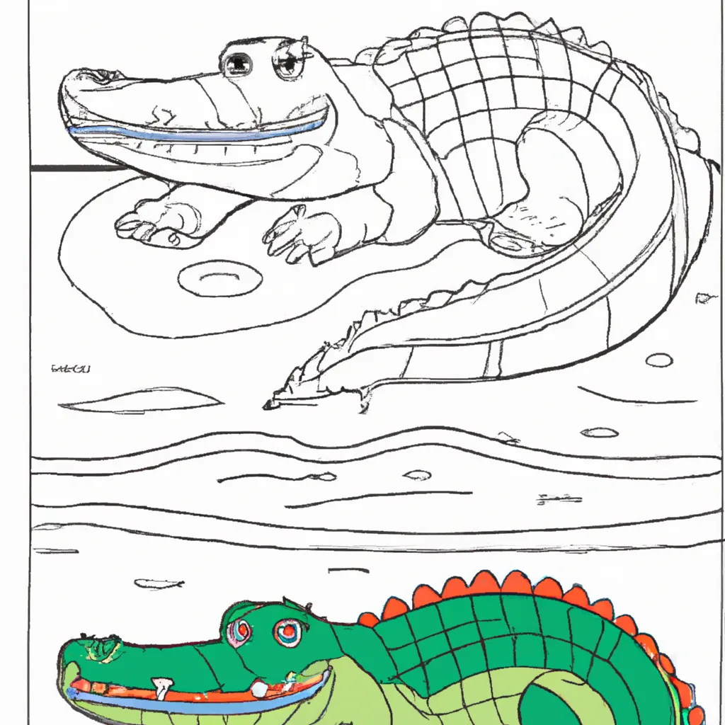 Desenho para pintar desenhos crocodilo