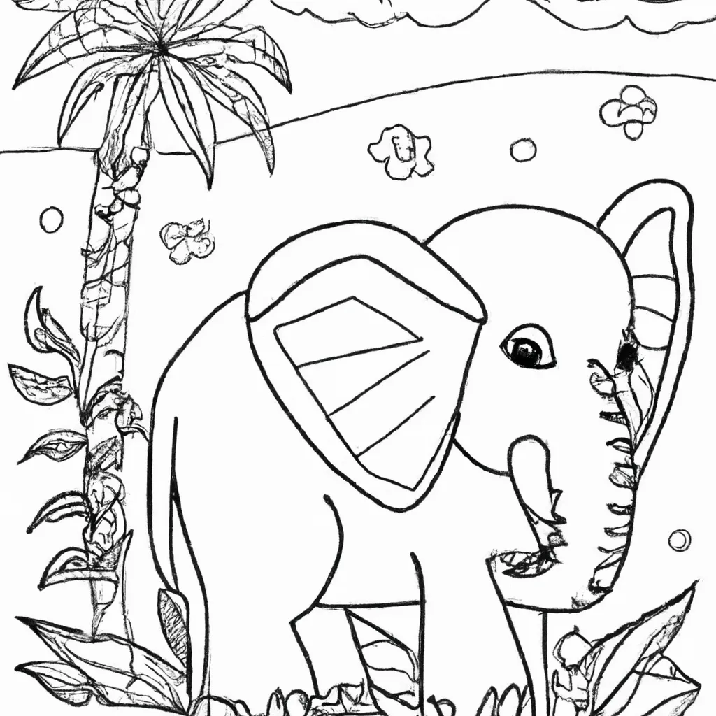Desenho para pintar desenhos elefante infantil
