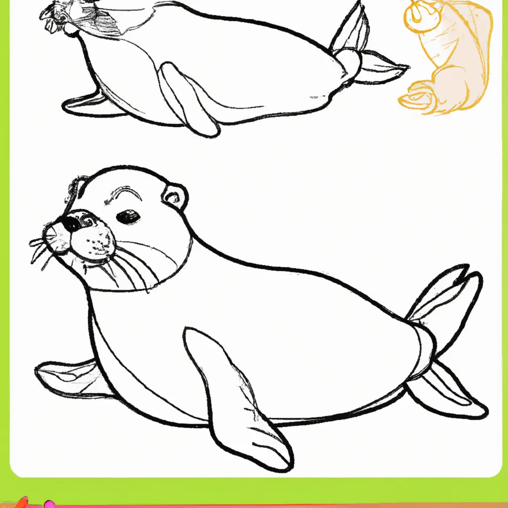 Desenho para pintar desenhos foca