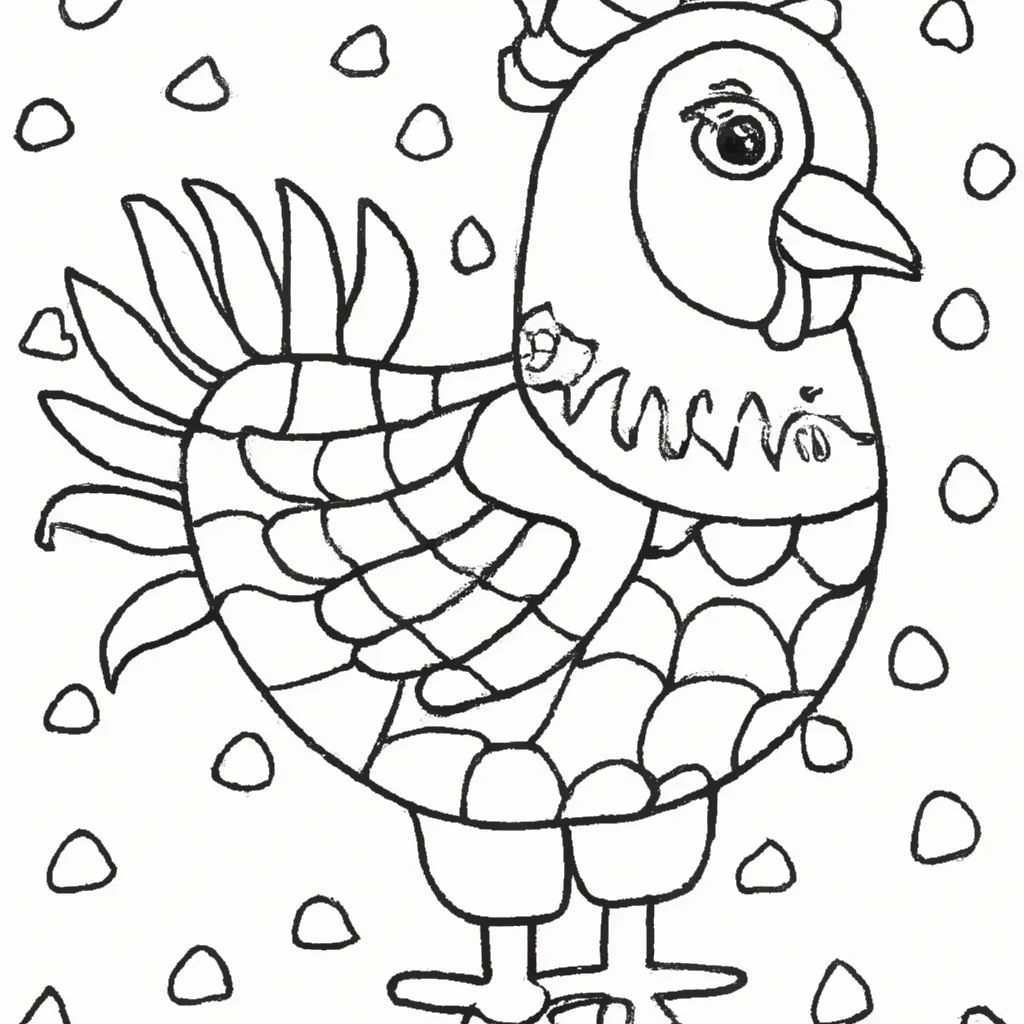 Desenho para pintar desenhos galinha 1