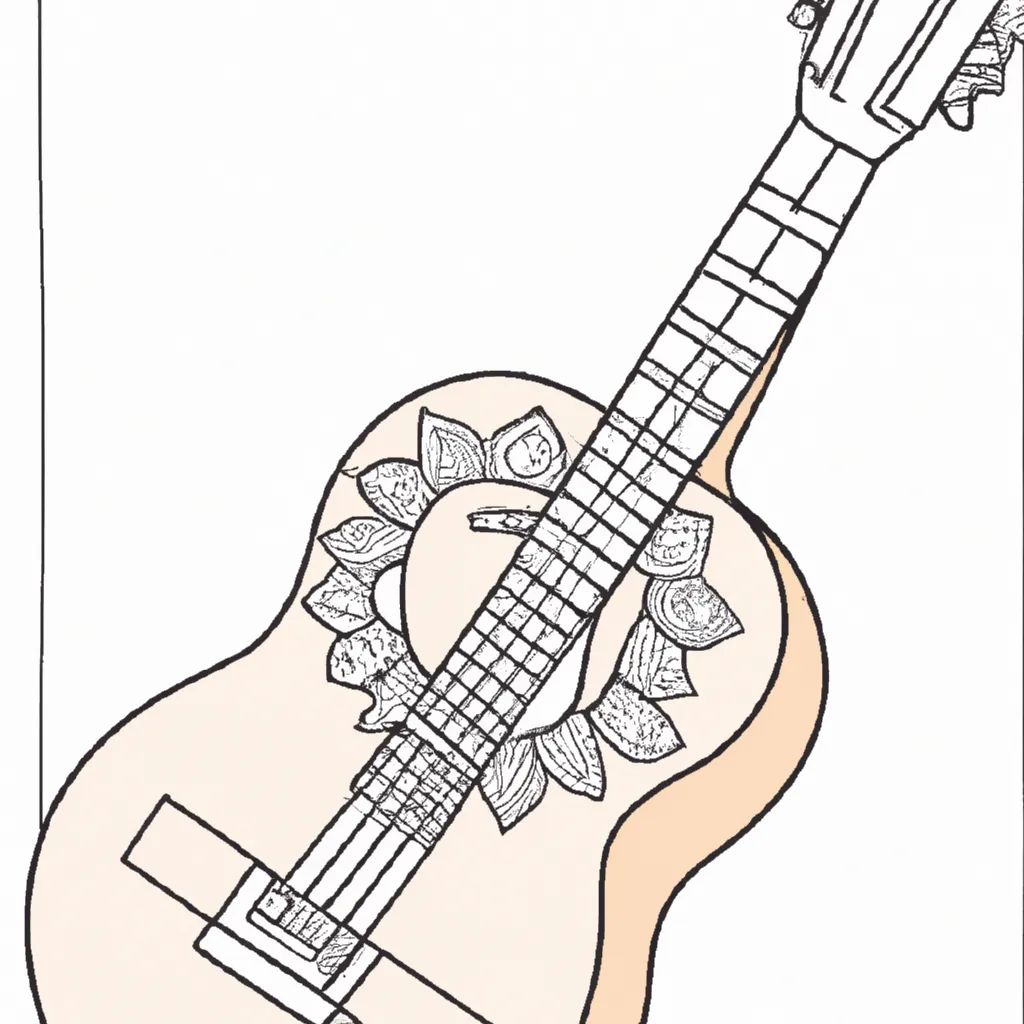 Desenho para pintar desenhos guitarra