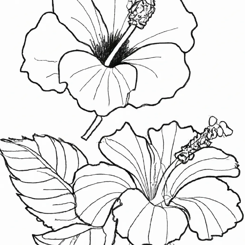 Desenho para pintar desenhos hibisco