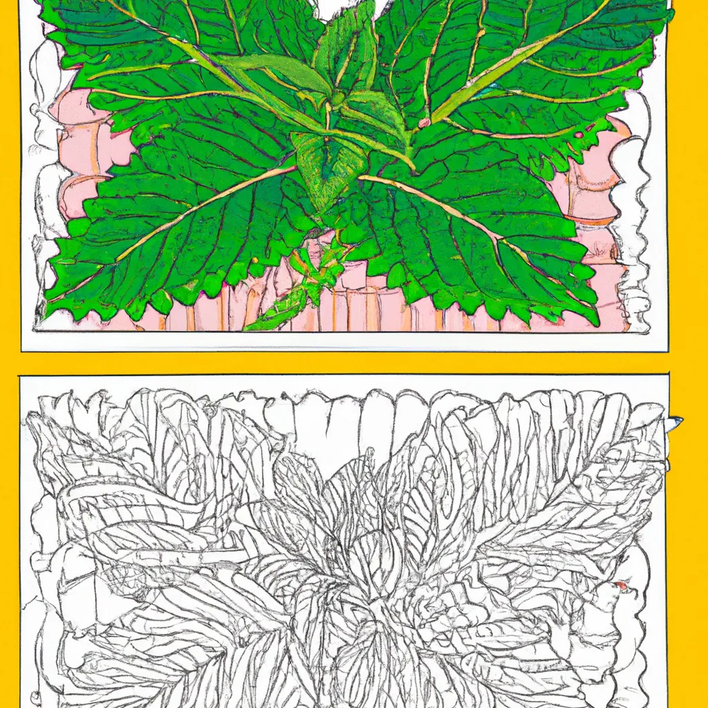 Desenho para pintar desenhos hortela arte flor verde