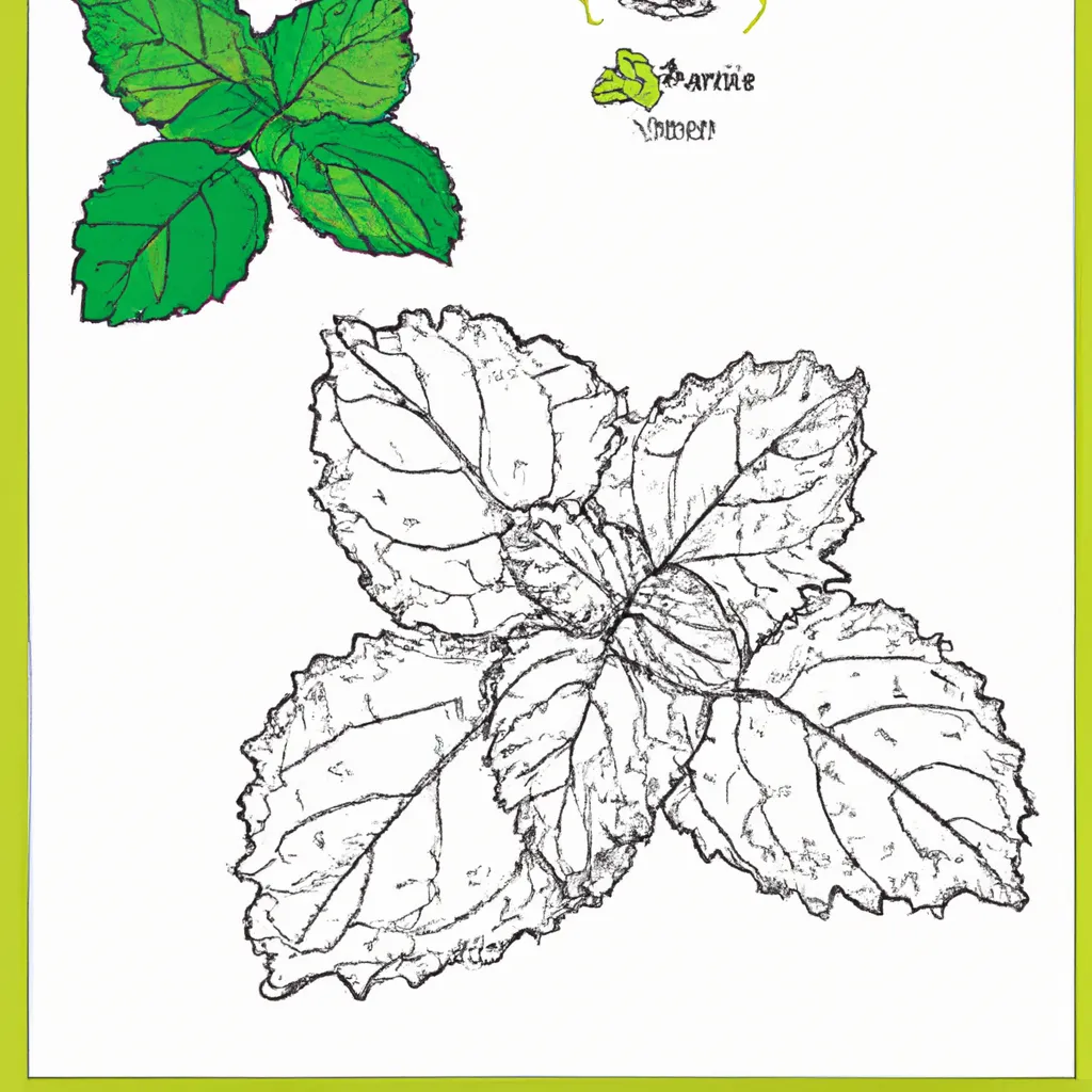 Desenho para pintar desenhos hortela pimenta