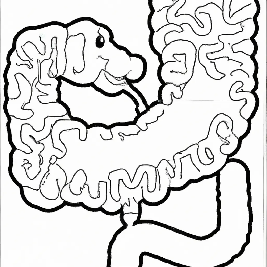 Desenho para pintar desenhos intestino