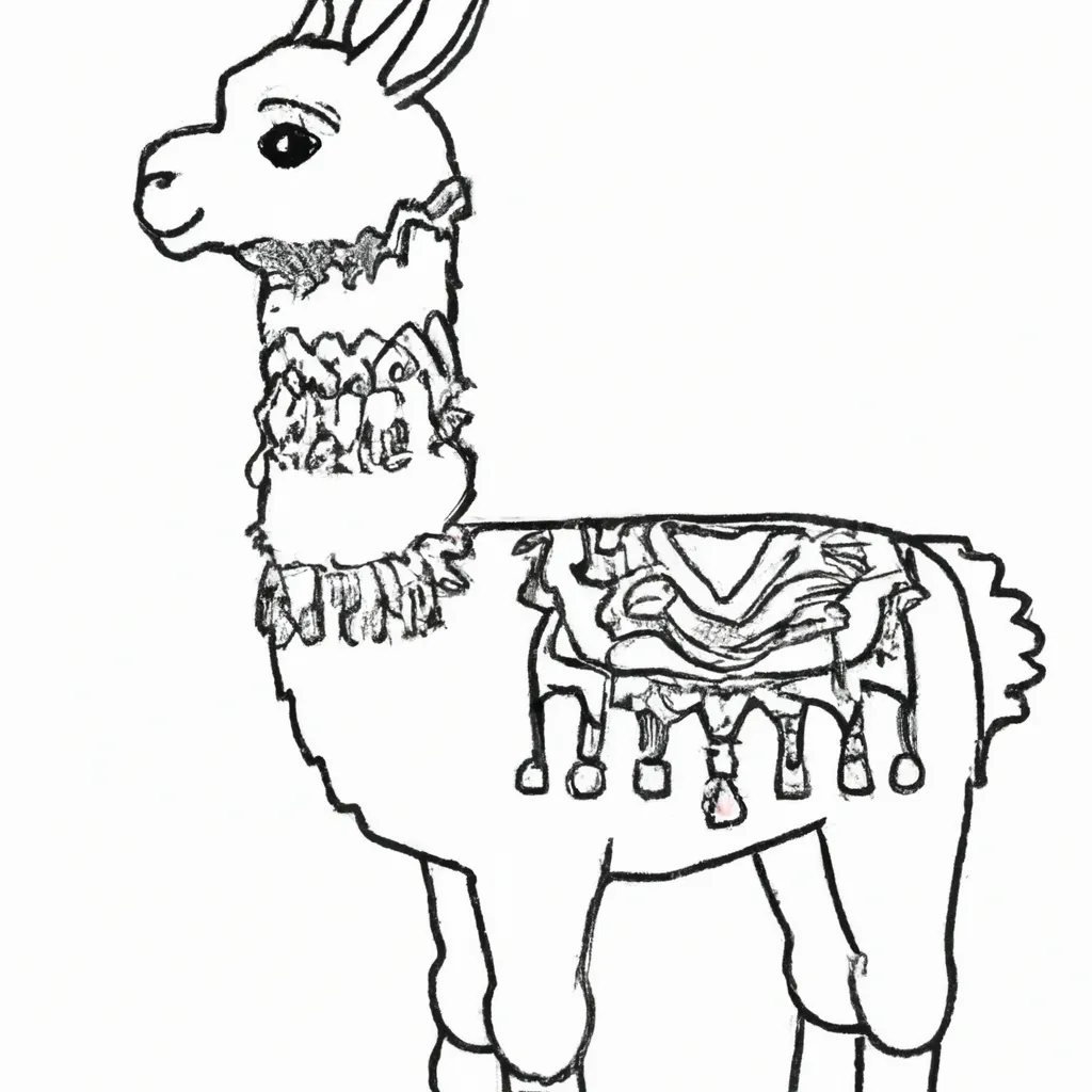 Desenho para pintar desenhos lhama