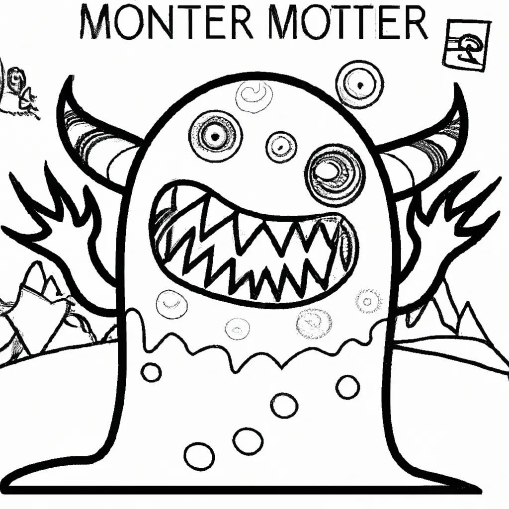 Desenho para pintar desenhos monstros