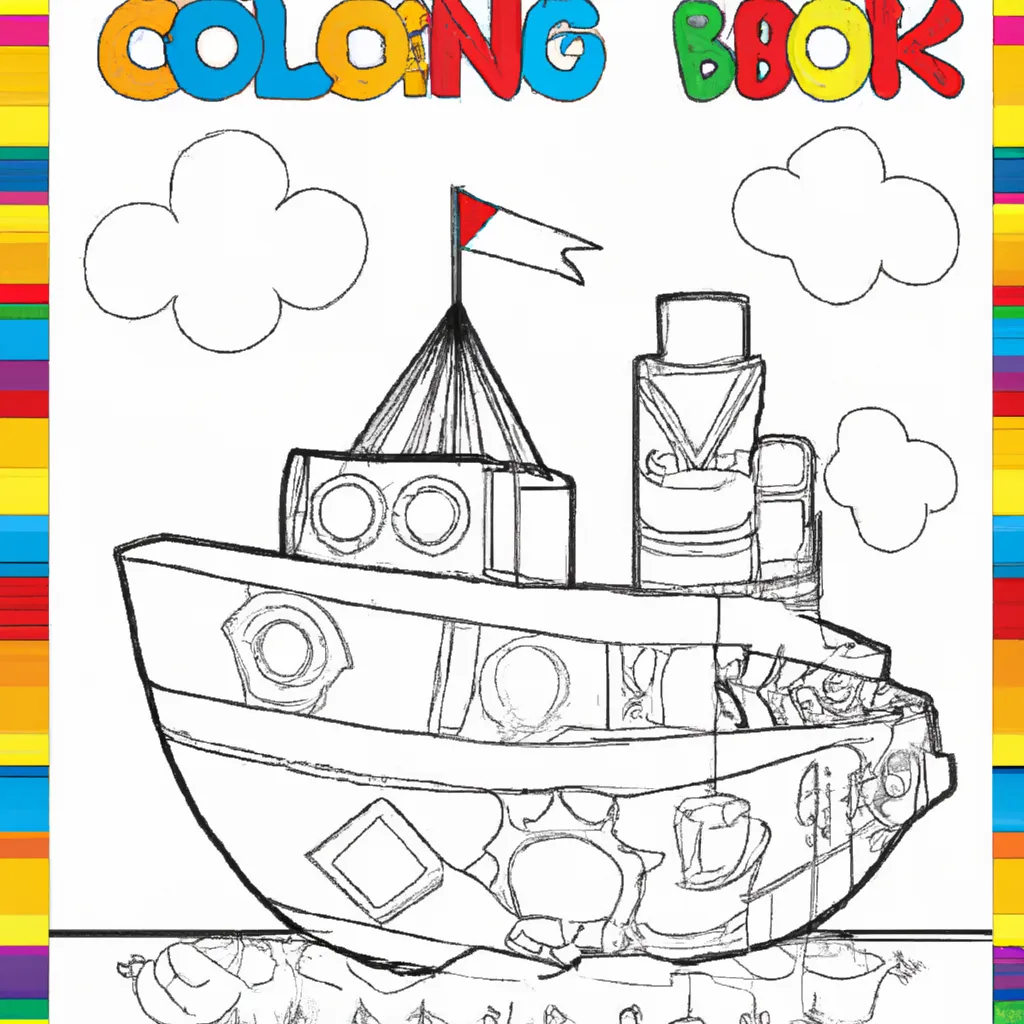 Desenho para pintar desenhos navio brinquedo