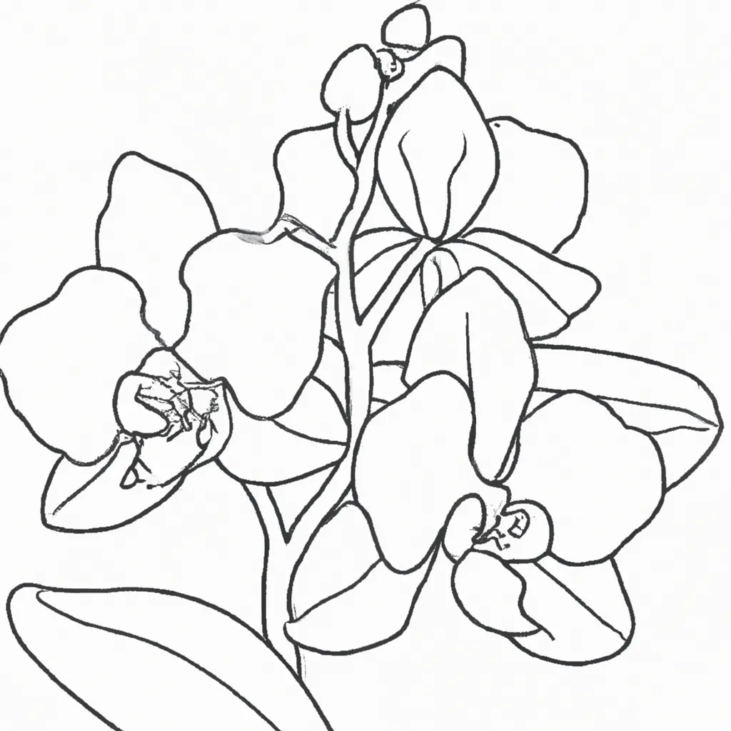 Desenho para pintar desenhos orquidea