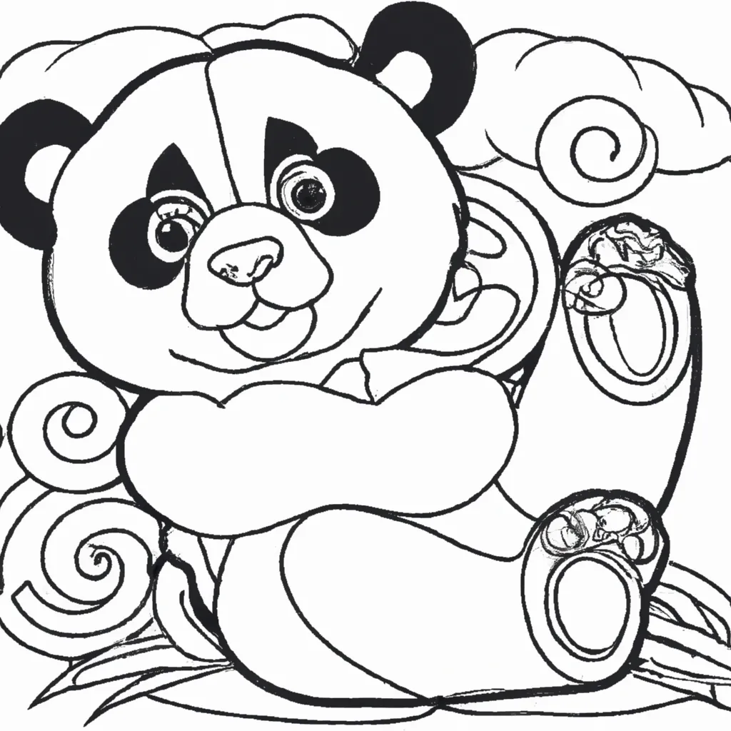 Desenho para pintar desenhos panda fofos divertidos