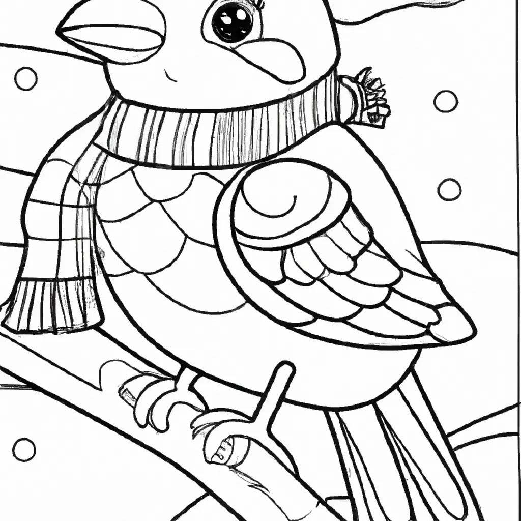 Desenho para pintar desenhos passaro neve