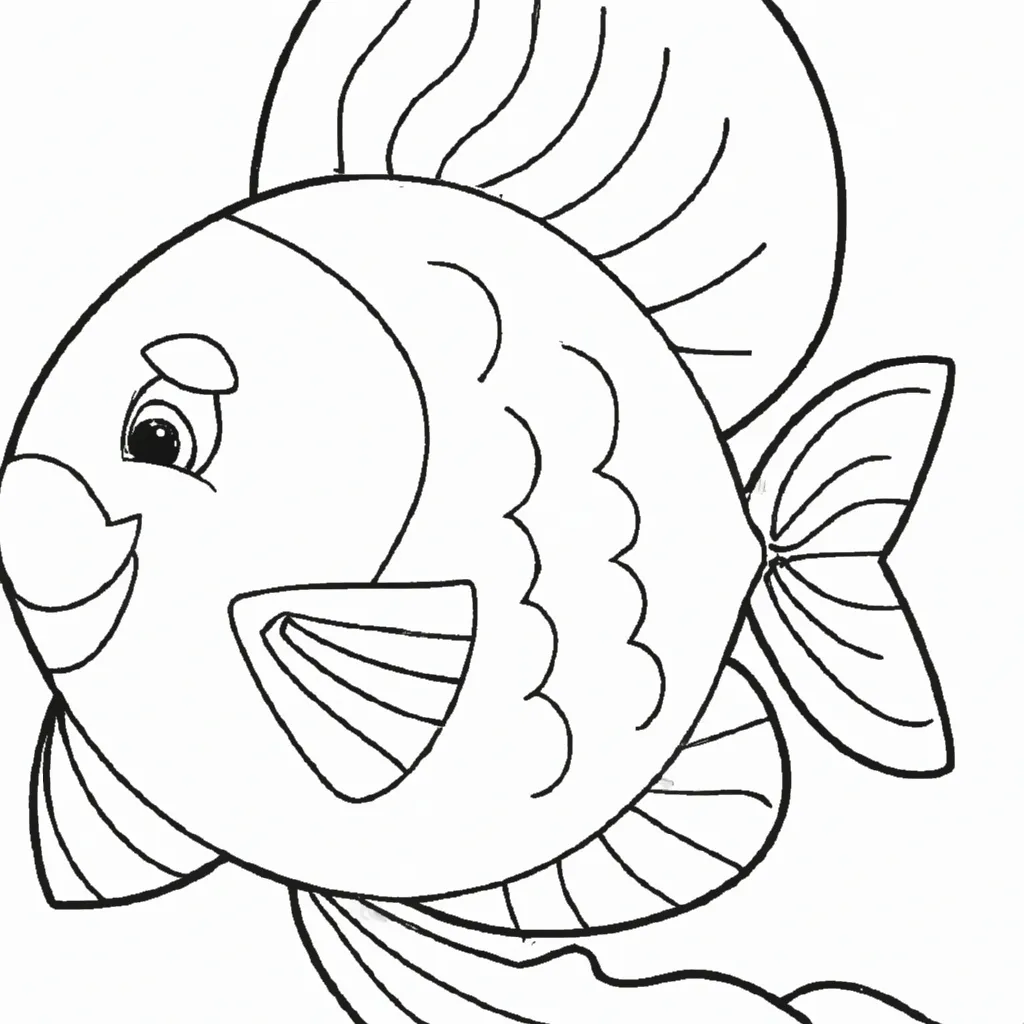 Desenho para pintar desenhos peixes infantis