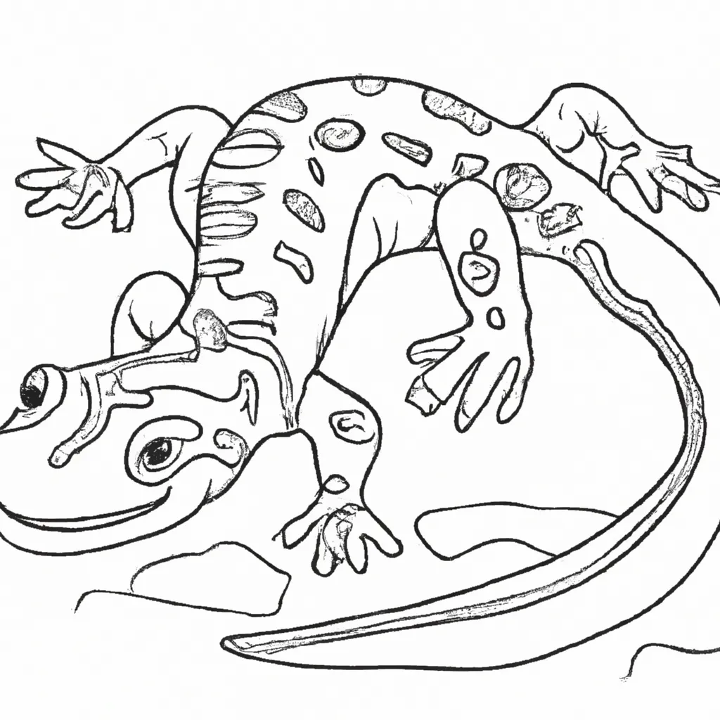 Desenho para pintar desenhos salamandra