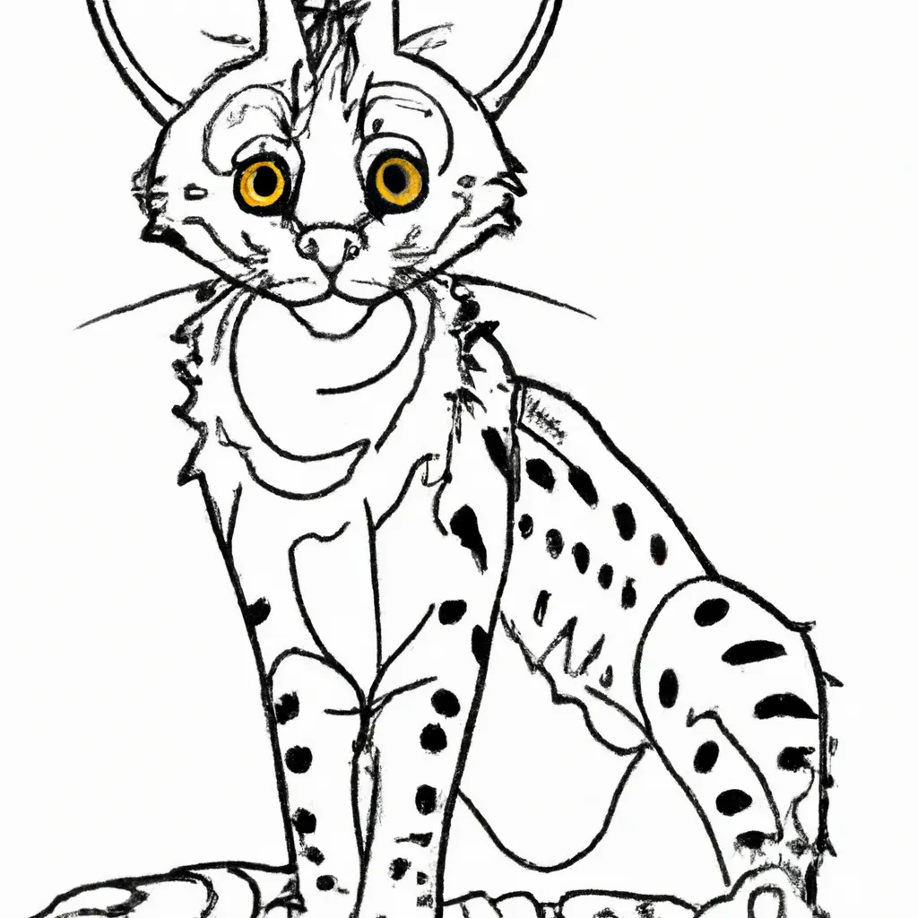 Desenho para pintar desenhos serval anime gatinha