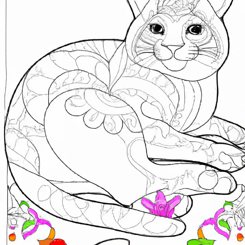Desenho para pintar desenhos unha gato