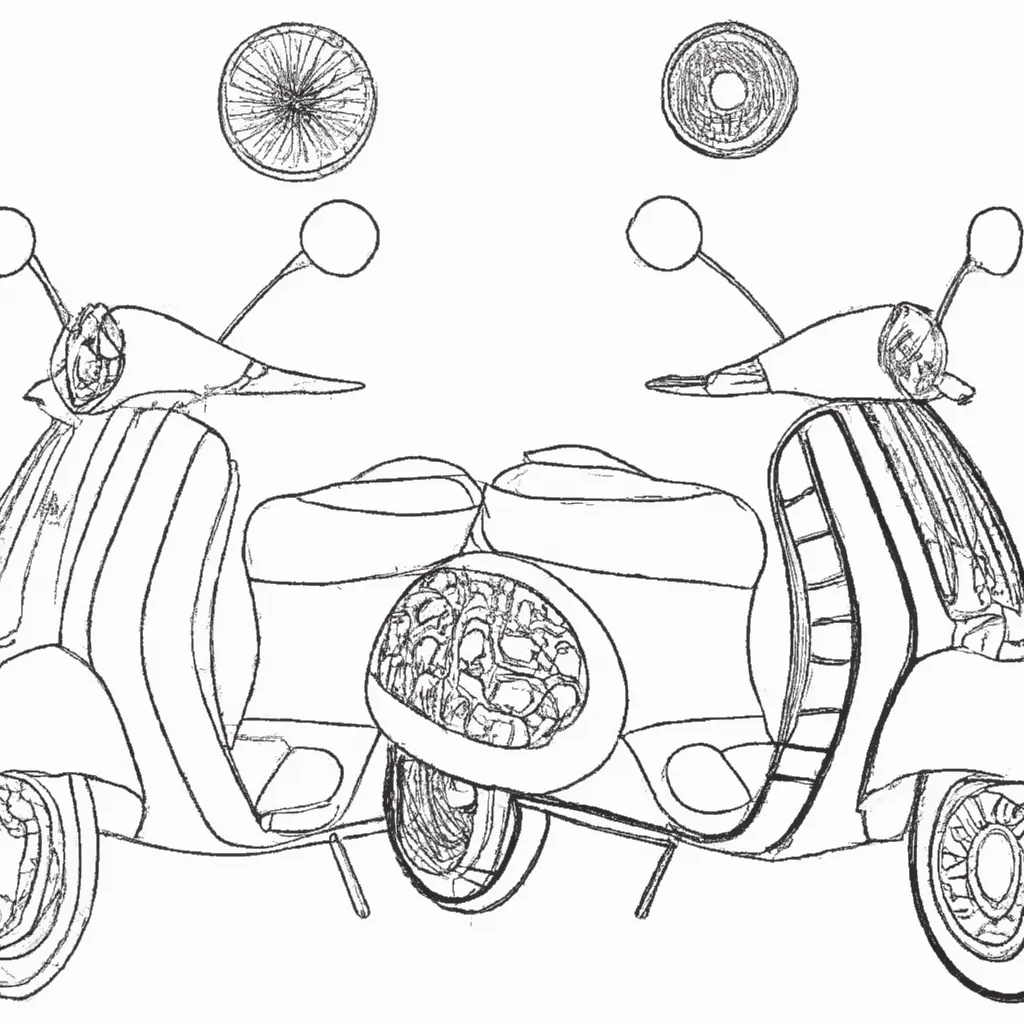 Desenho para pintar desenhos vespas arte motociclos